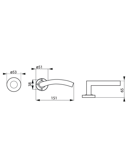 Paire de béquilles pour porte, carré 7x110mm, inox - THIRARD Poignée sur rosace