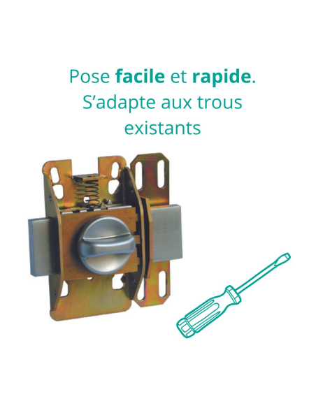 Verrou à bouton Universel pour porte d'entrée, cylindre 45mm, acier, 4 clés, epoxy bronze - THIRARD Verrous