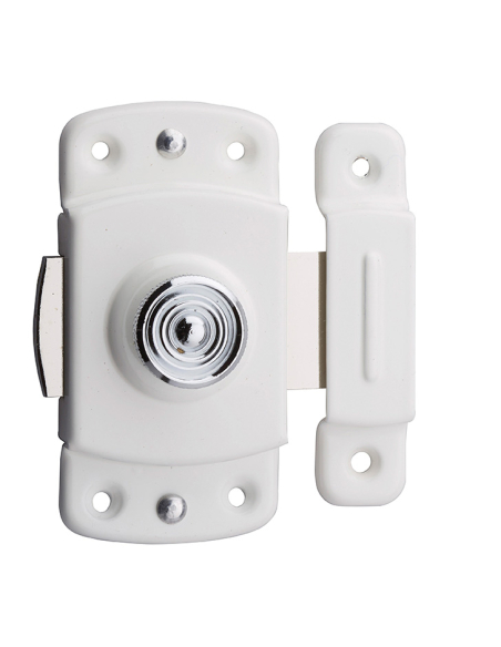 Verrou pour porte d'ameublement, 40mm, blanc - THIRARD Verrou de meuble