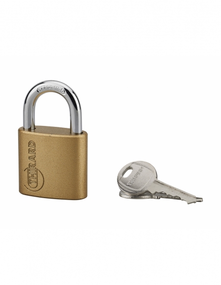 Cadenas à clé Ruby, acier, intérieur, anse acier, 38mm, 3 clés - THIRARD Cadenas à clé