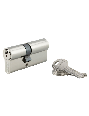 Cylindre de serrure double entrée HG5 UNIKEY (achetez-en plusieurs, ouvrez avec la même clé), 30x40mm, 3 clés, nickel - THIRA...