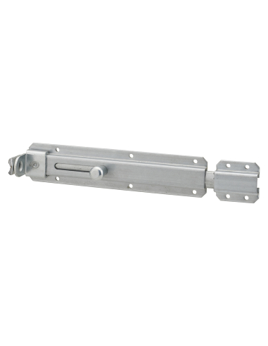 Verrou transversal, porte cadenas cadenassable, longueur 180mm, pêne plat coulissant, acier zingué - THIRARD Verrous de portail