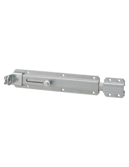 Verrou transversal, porte cadenas cadenassable, longueur 180mm, pêne plat coulissant, acier zingué - THIRARD Verrous de portail