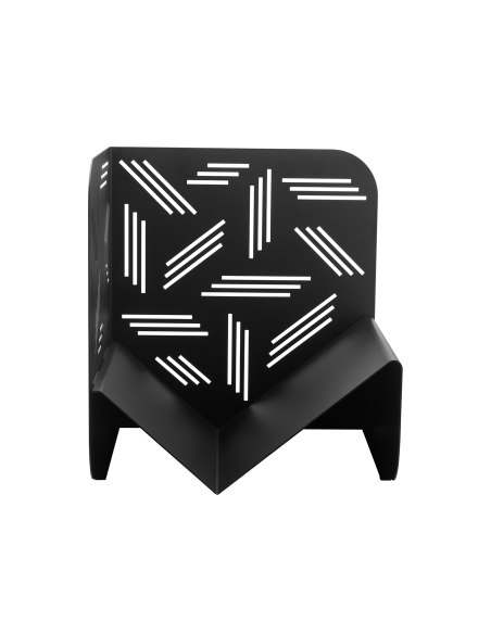 Range bûches noir pour intérieur et extérieur Pattern, acier, 433x500mm - THIRARD Range-bûches