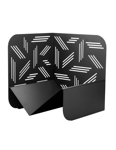 Range bûches noir pour intérieur et extérieur Pattern, acier, 433x500mm - THIRARD Range-bûches