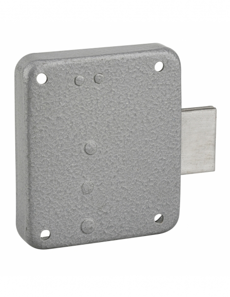 Serrure de meuble Paris pour porte d'ameublement, droite, axe 40mm, 65x70mm, gris, 1 clé - THIRARD FBA