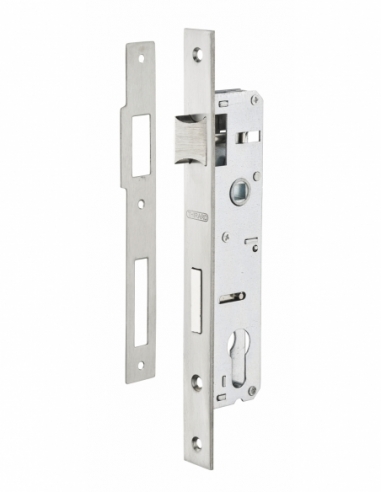 Boitier de serrure encastrable à cylindre pour menuiserie métallique, axe 25mm, bouts carrés, zingué - THIRARD FBA
