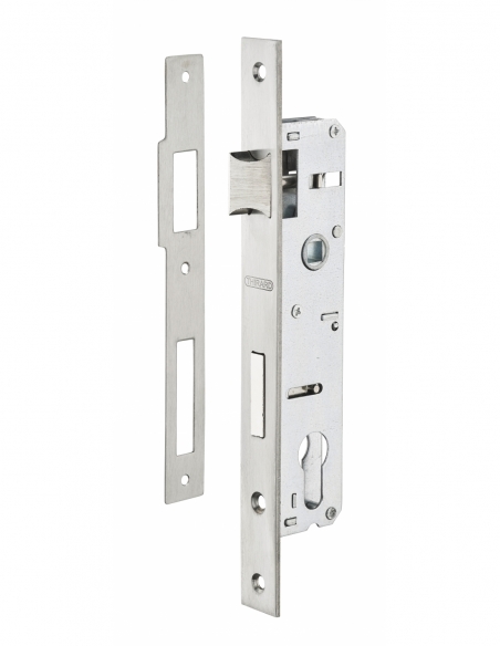 Boitier de serrure encastrable à cylindre pour menuiserie métallique, axe 25mm, bouts carrés, zingué - THIRARD FBA