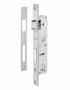 Boitier de serrure encastrable à cylindre pour menuiserie métallique, axe 22mm, bouts carrés, zingué - THIRARD FBA