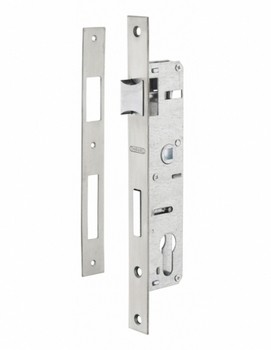 Boitier de serrure encastrable à cylindre pour menuiserie métallique, axe 22mm, bouts carrés, zingué - THIRARD FBA