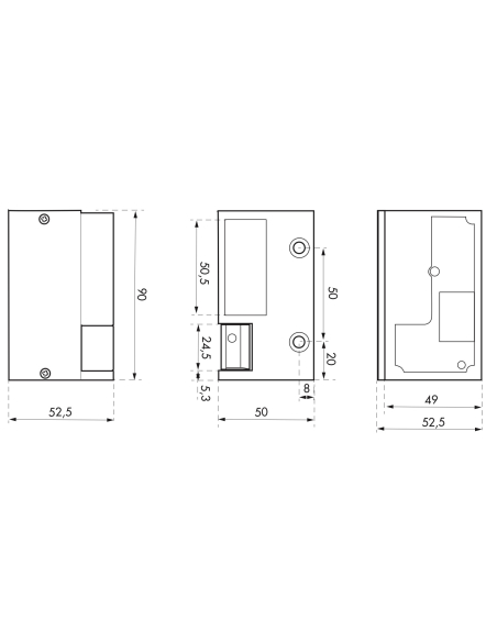 Gâche électrique pour serrure horizontale en applique, gauche, 12/24V, gris - THIRARD FBA