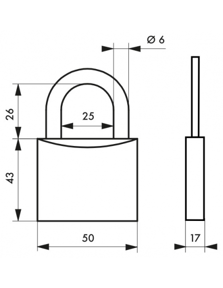 Cadenas à clé Skipper, inox, marine, anse inox, 50mm, 2 clés - THIRARD Cadenas à clé