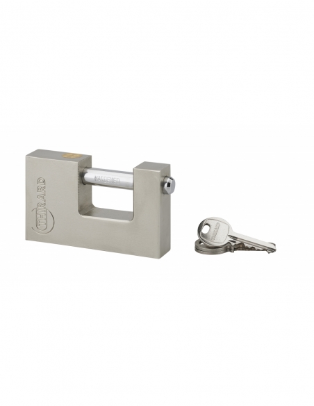 Cadenas à clé prisonnière Land, extérieur, acier nickelé, 90mm, 3 clés - THIRARD Cadenas à clé