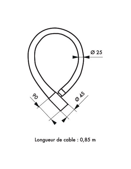 Antivol à clé Scorp, câble blindé acier, vélo, 25mmx0.85m, 2 clés, noir - THIRARD Antivols à clé