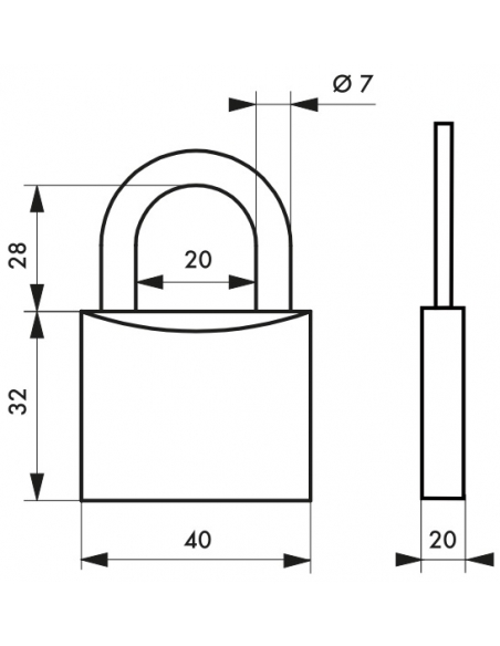 Cadenas à clé Cinox, inox, extérieur, anse inox, 40mm, 3 clés - THIRARD Cadenas à clé