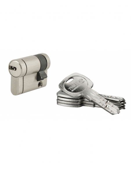Demi-cylindre de serrure Trafic 12, 30x10mm, nickel, anti-arrachement, anti-perçage, anti-casse, 5 clés - THIRARD FBA