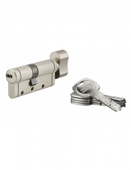 Cylindre de serrure à bouton Trafic 12, 40Bx30mm, nickel, anti-arrachement, anti-perçage, anti-casse, 5 clés - THIRARD FBA