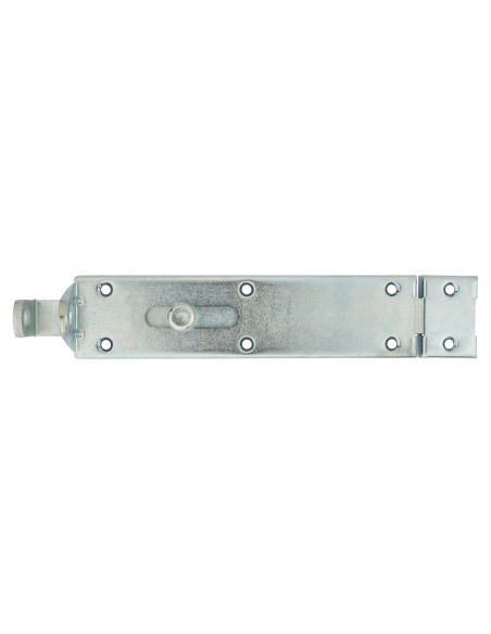 Verrou porte cadenas, longueur 250mm, pêne plat coulissant, gâche en acier cambré, acier zingué - THIRARD Verrous de portail