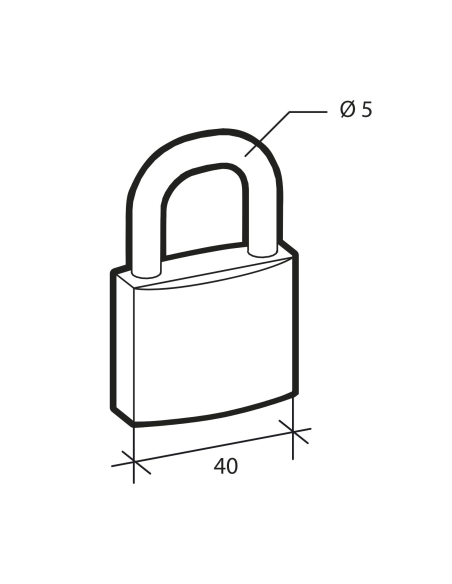Cadenas ACERA à clé, base 40 mm, anse acier cémenté, 3 clés - SERRUPRIX Cadenas à clé