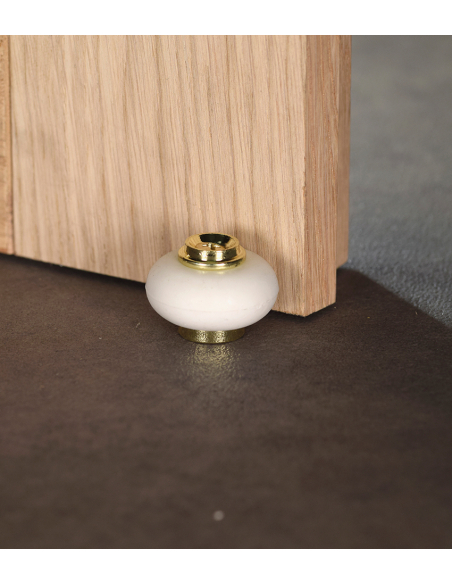 Butoir à visser, fixation au sol, caoutchouc, Ø30x22mm, laiton - THIRARD Butoir à visser Butoir à visser, fixation au sol, caoutchouc, Ø30x22mm, laiton - THIRARD Butoir à visser