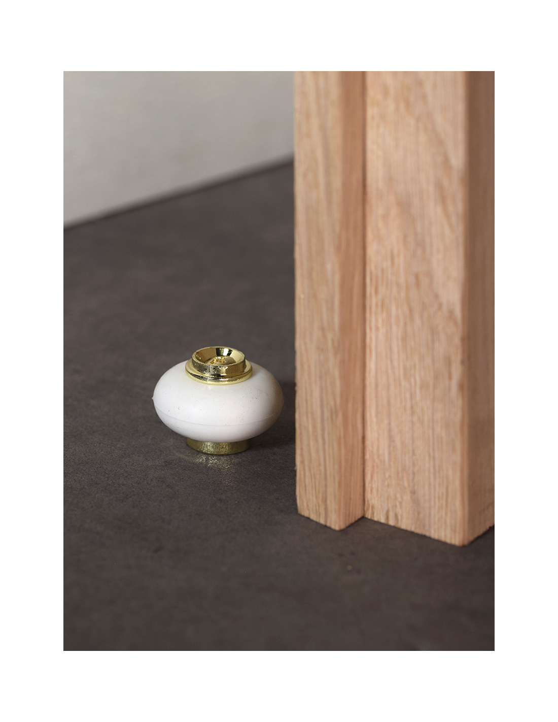 Butoir à visser, fixation au sol, caoutchouc, Ø30x22mm, laiton - THIRARD Butoir à visser Butoir à visser, fixation au sol, caoutchouc, Ø30x22mm, laiton - THIRARD Butoir à visser