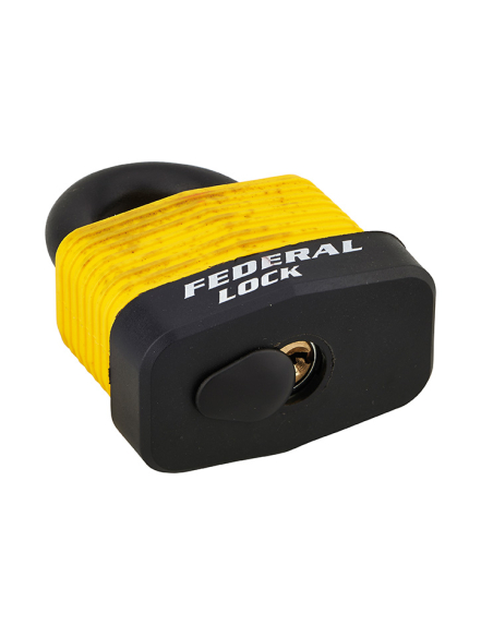 Cadenas Bumper à clé Jaune, acier, extérieur, 54mm, 2 clés - THIRARD Cadenas à clé