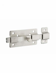 Targette pêne plat pour porte d'ameublement, 75mm, inox - THIRARD Targette