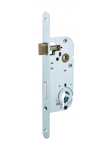 Boitier de serrure encastrable pour porte d'entrée, blanche, bouts ronds - SERRUPRIX Serrures encastrables
