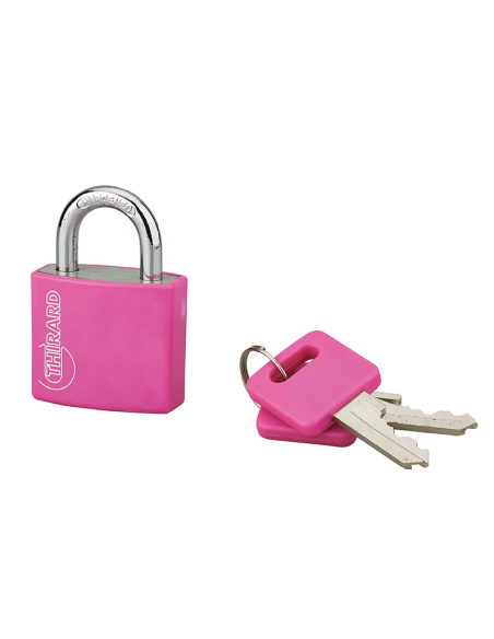Cadenas à clé Type 1 Rose, intérieur, 30mm, aluminium, 2 clés - THIRARD Cadenas à clé