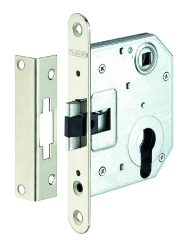 Boitier de serrure encastrable à cylindre pour porte d'entrée, réversible, axe 55mm, bouts ronds - THIRARD Serrures encastrables
