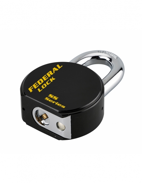 Cadenas à clé Fédéral Lock S900R, acier, chantier, anse molybdène, 63.5mm, 2 clés, noir - THIRARD Cadenas à clé