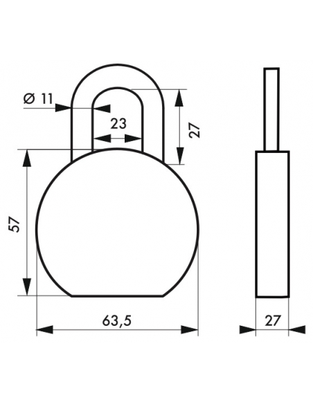 Cadenas à clé Fédéral Lock S900R, acier, chantier, anse molybdène, 63.5mm, 2 clés, noir - THIRARD Cadenas à clé