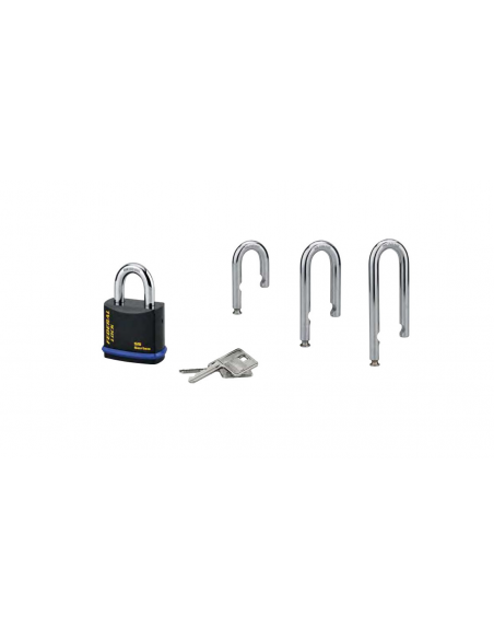Cadenas à clé Fédéral Lock S900R, acier, chantier, anse molybdène, 63.5mm, 2 clés, noir - THIRARD Cadenas à clé