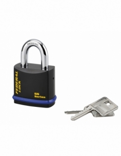 Cadenas à clé Fédéral Lock 720, acier, chantier, anse molybdène, 54mm, 2 clés, noir - THIRARD Cadenas à clé