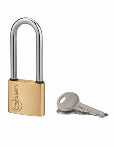 Cadenas à clé Ruck, laiton, intérieur, anse 1/2 acier, 40mm, 2 clés - THIRARD Cadenas à clé