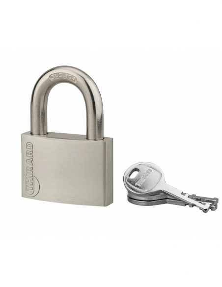 Cadenas à clé Cinox, inox, extérieur, anse inox, 60mm, 3 clés - THIRARD Cadenas à clé