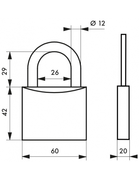 Cadenas à clé Cinox, inox, extérieur, anse inox, 60mm, 3 clés - THIRARD Cadenas à clé