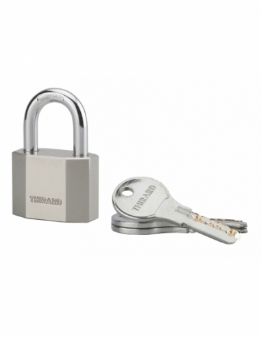 Cadenas à clé Octo, acier, chantier, anse acier, 40mm, 3 clés - THIRARD Cadenas à clé