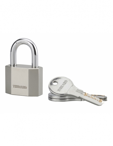 Cadenas à clé Octo, acier, chantier, anse acier, 40mm, 3 clés - THIRARD Cadenas à clé