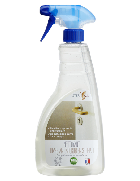 Produit nettoyant et régénérant 750ml pour poignée en cuivre avec deux tampons - THIRARD Accessoires de poignée