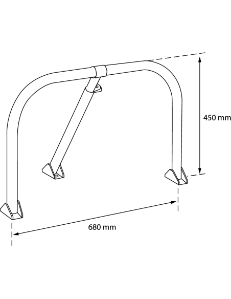 Barrière de parking rabattable - Fermeture par cadenas - THIRARD Signalétique