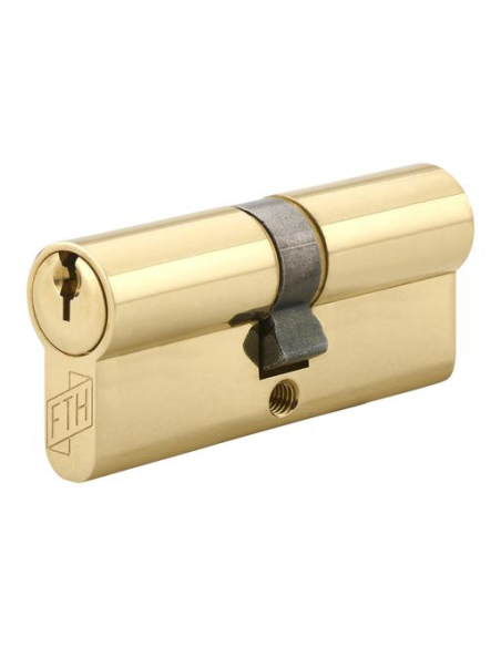 Cylindre de serrure double entrée FTH 5G, 40x40mm, cylindre et clés en laiton, 3 clés crantées - FTH Cylindres à double entrée