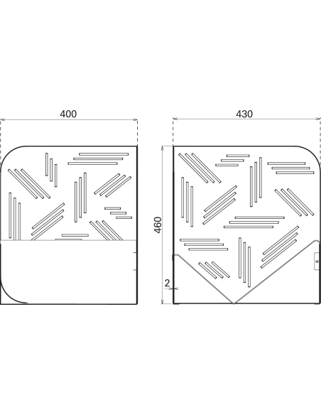 Range bûches noir pour intérieur et extérieur Pattern, acier, 433x500mm - THIRARD FBA