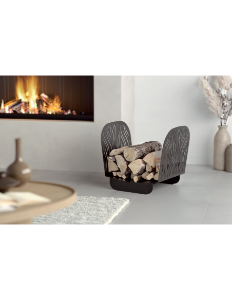 Range bûches noir pour intérieur et extérieur Serena, acier, 400x525mm - THIRARD FBA