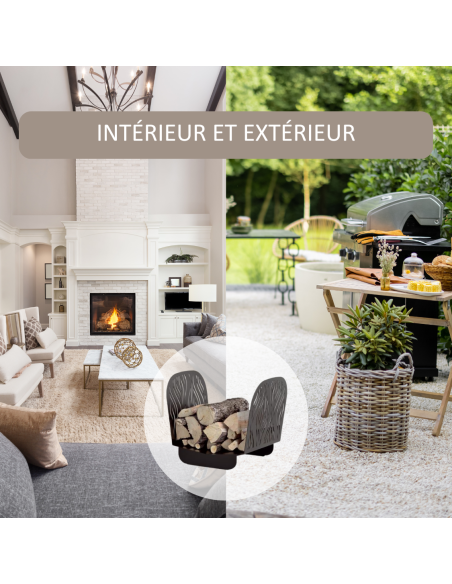 Range bûches noir pour intérieur et extérieur Serena, acier, 400x525mm - THIRARD FBA