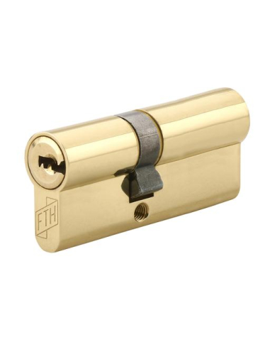 Cylindre de serrure double entrée FTH 6G, 30x30mm, cylindre et clés en laiton, 3 clés plates réversibles - FTH Cylindres à do...