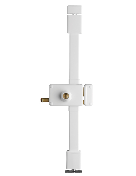 Serrure en applique Horga à tirage pour porte d'entrée, droite, 3 pts, Transit2 Ø23mm, axe 55mm, blanc, 4 clés - THIRARD Serr...