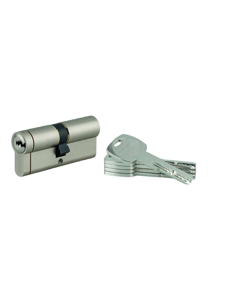 Cylindre de serrure débrayable Transit 1, 40x40mm, 5 clés, nickelé - THIRARD Cylindre de serrure