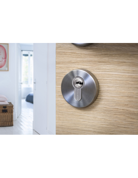 Cylindre de serrure à bouton débrayable Transit 1, 40Bx40mm, 5 clés, nickelé - THIRARD Cylindre de serrure