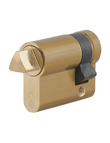 Demi-cylindre triangle externe 11 profilé HG, panneton orientable,30x10mm, laiton - THIRARD Cylindre de sûreté